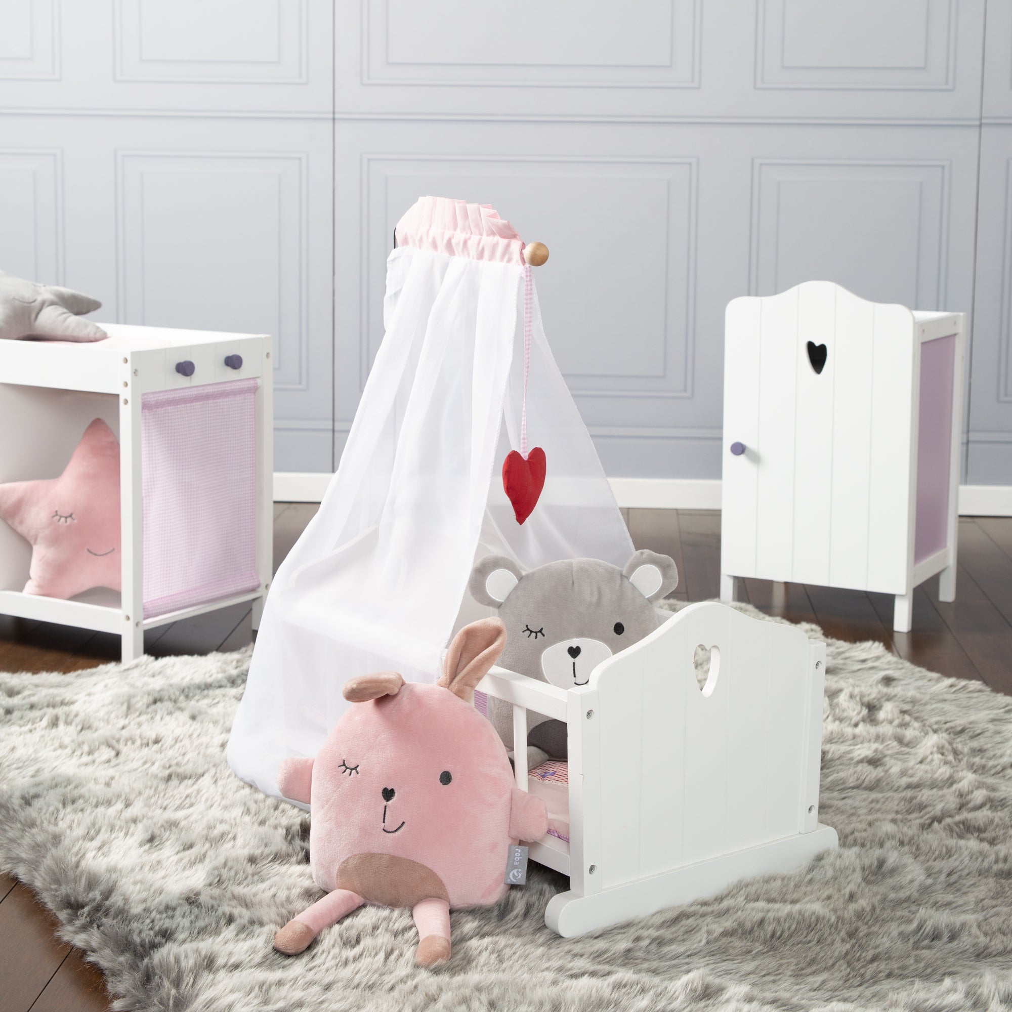 Roba 98335 Puppenwiege Fienchen rosa – Puppenmöbel & Häuser - Produktbild 2