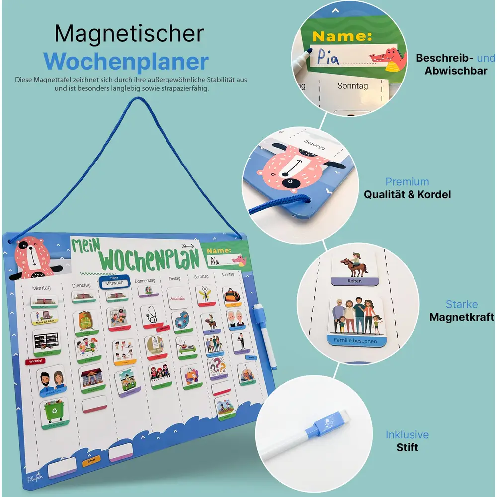 Filapen Wochenplaner Magnettafel Filapen Wochenplaner Magnettafel