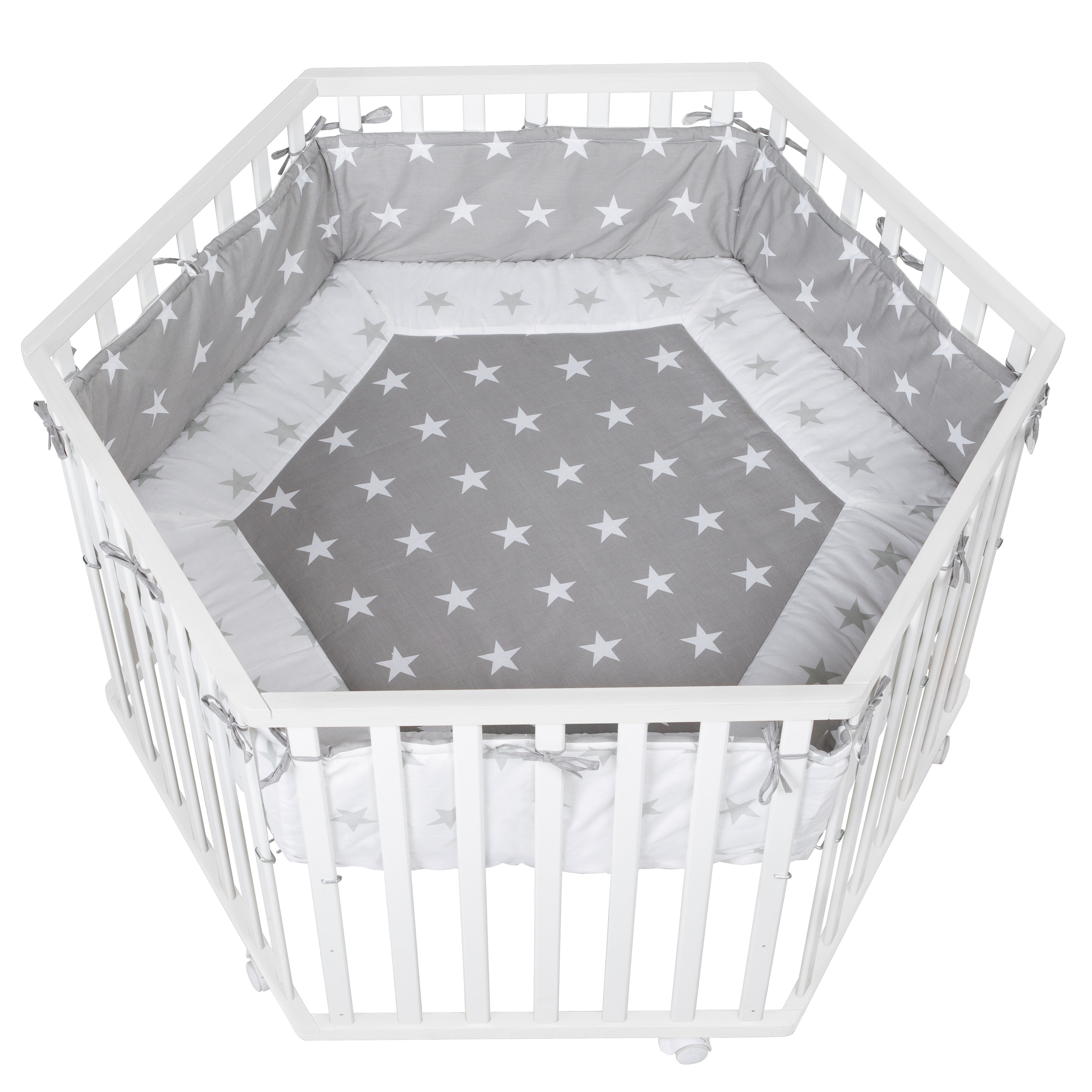 Roba 202500WEV190 Laufgitter 6-eckig Little Stars weiß - Bild 1 Roba 202500WEV190 Laufgitter 6-eckig Little Stars weiß - weiß - Laufgitter - Produktbild 1
