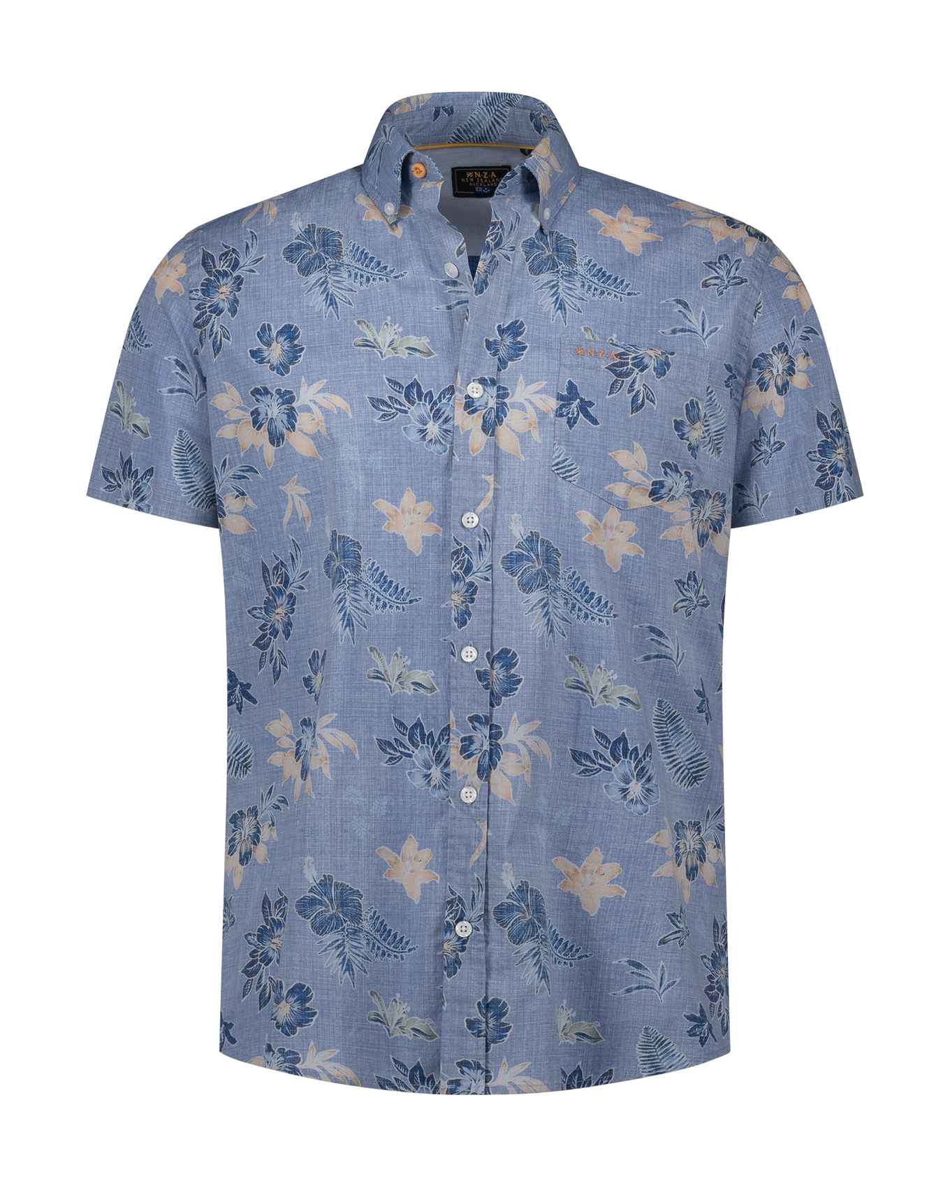 NZA 26CN543SNS Hemd - Kurzarm / Blau / Blumen