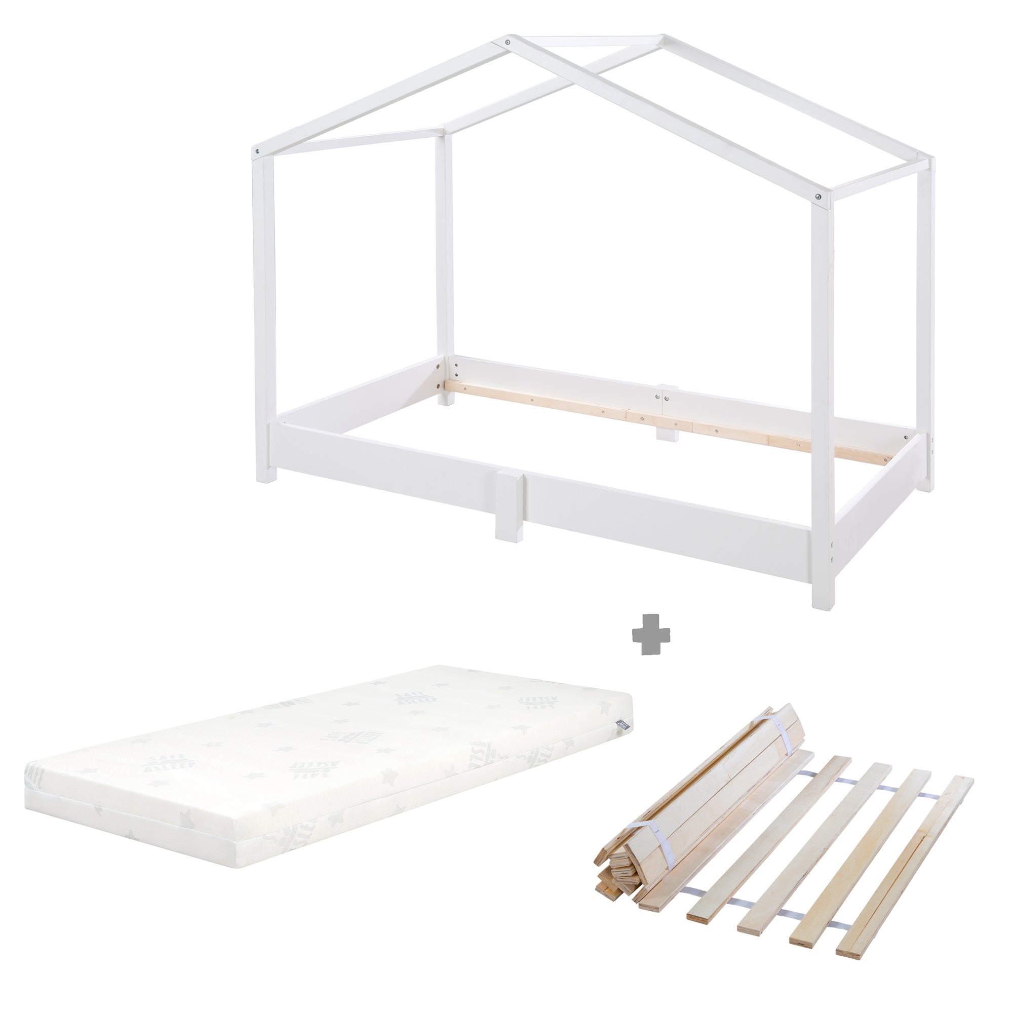 Roba 207023WE Hausbett 70x14 cm, Bodenbett weiß – Hausbetten - Produktbild 12