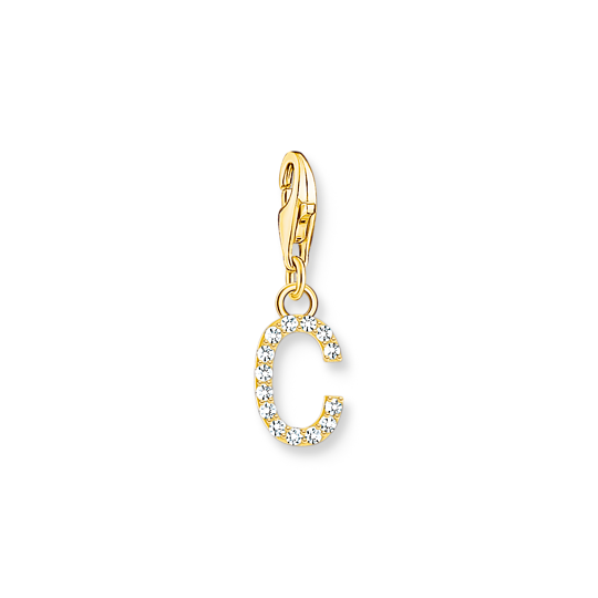 Thomas, Sabo, Anhänger, Charm-Club, Buchstabe, C, Vergoldet, Gelbgold, Zirkonia, Weiß, 1966-414-14, Zubehor, Ohrring, Schmuck, Person