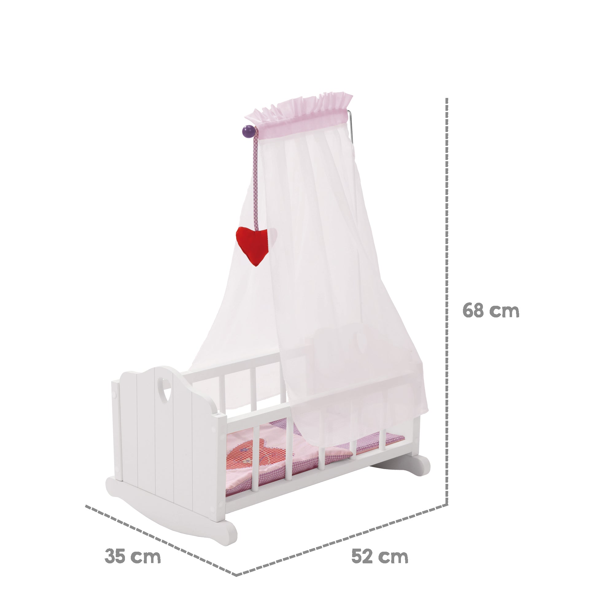 Roba 98335 Puppenwiege Fienchen rosa – Puppenmöbel & Häuser - Bild 6 Roba 98335 Puppenwiege Fienchen rosa – Puppenmöbel & Häuser - Produktbild 6