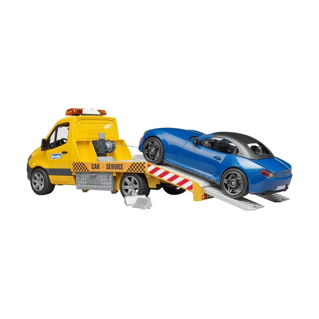 Bruder 02675 MB Sprinter Autotransporter m. Light + Sound Modul und Bruder Roadster