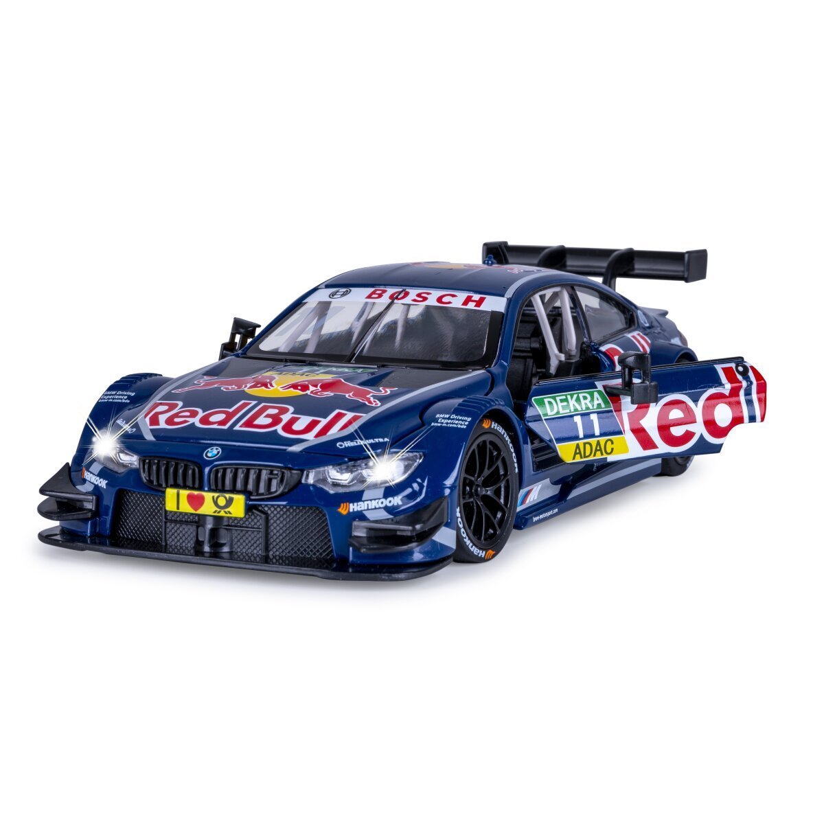 JAMARA BMW M4 DTM Diecast 1:24 blau inkl. Knopfzellen ab 3 Jahren