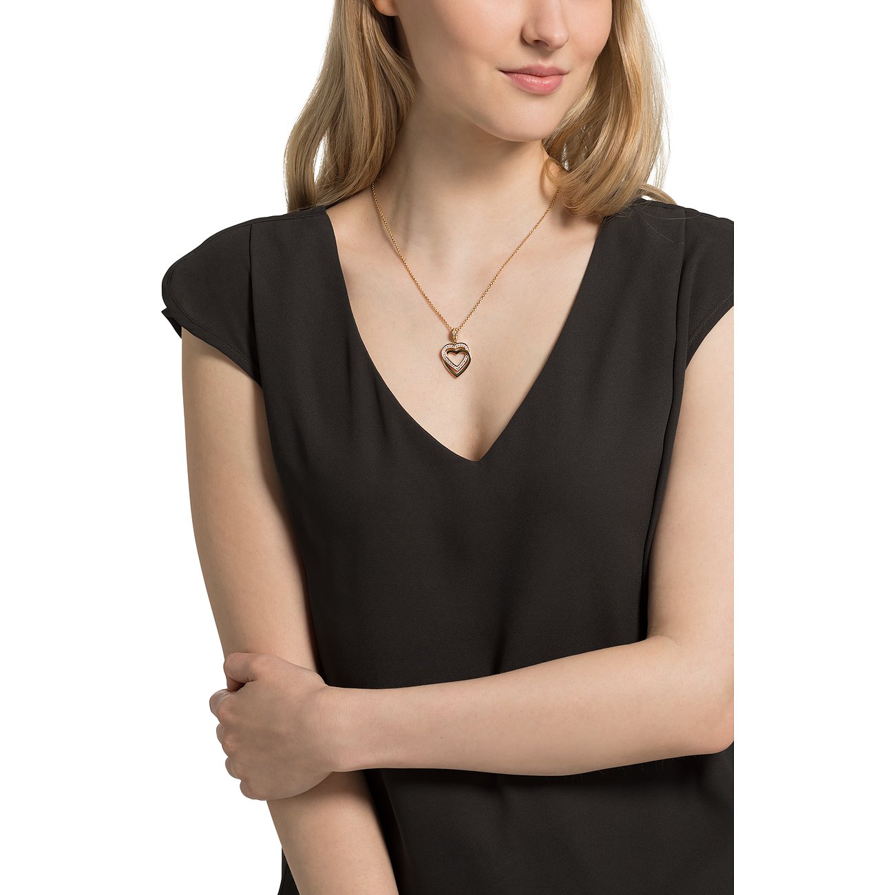 JETTE S.88336071 KETTE M. HERZANHÄNGER, GELBGOLD