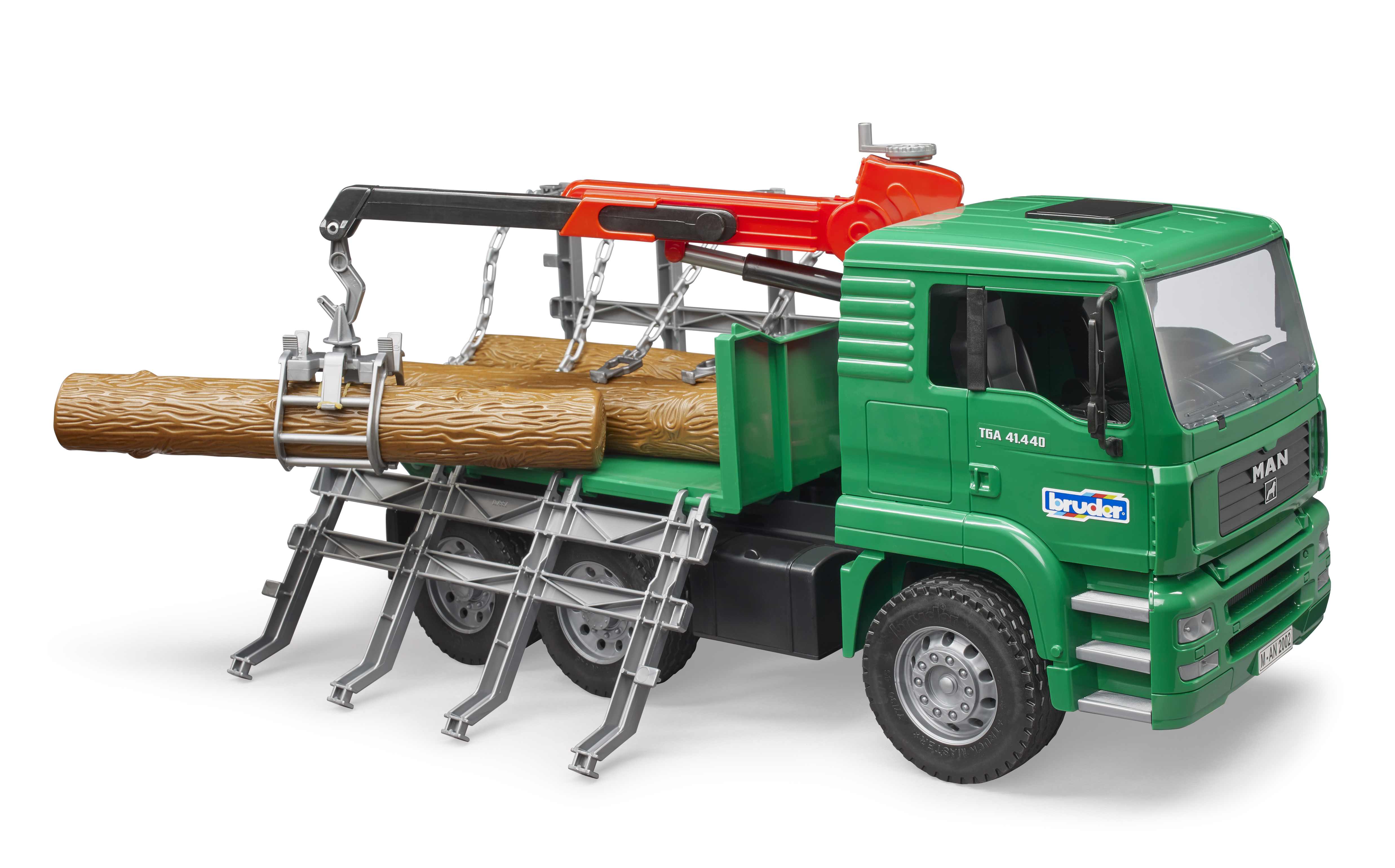 BRUDER 02769 - MAN Holztransport-LKW mit Ladekran und 3 Baumstämmen - Bild 4 BRUDER 02769 - MAN Holztransport-LKW mit Ladekran und 3 Baumstämmen - Bild 4