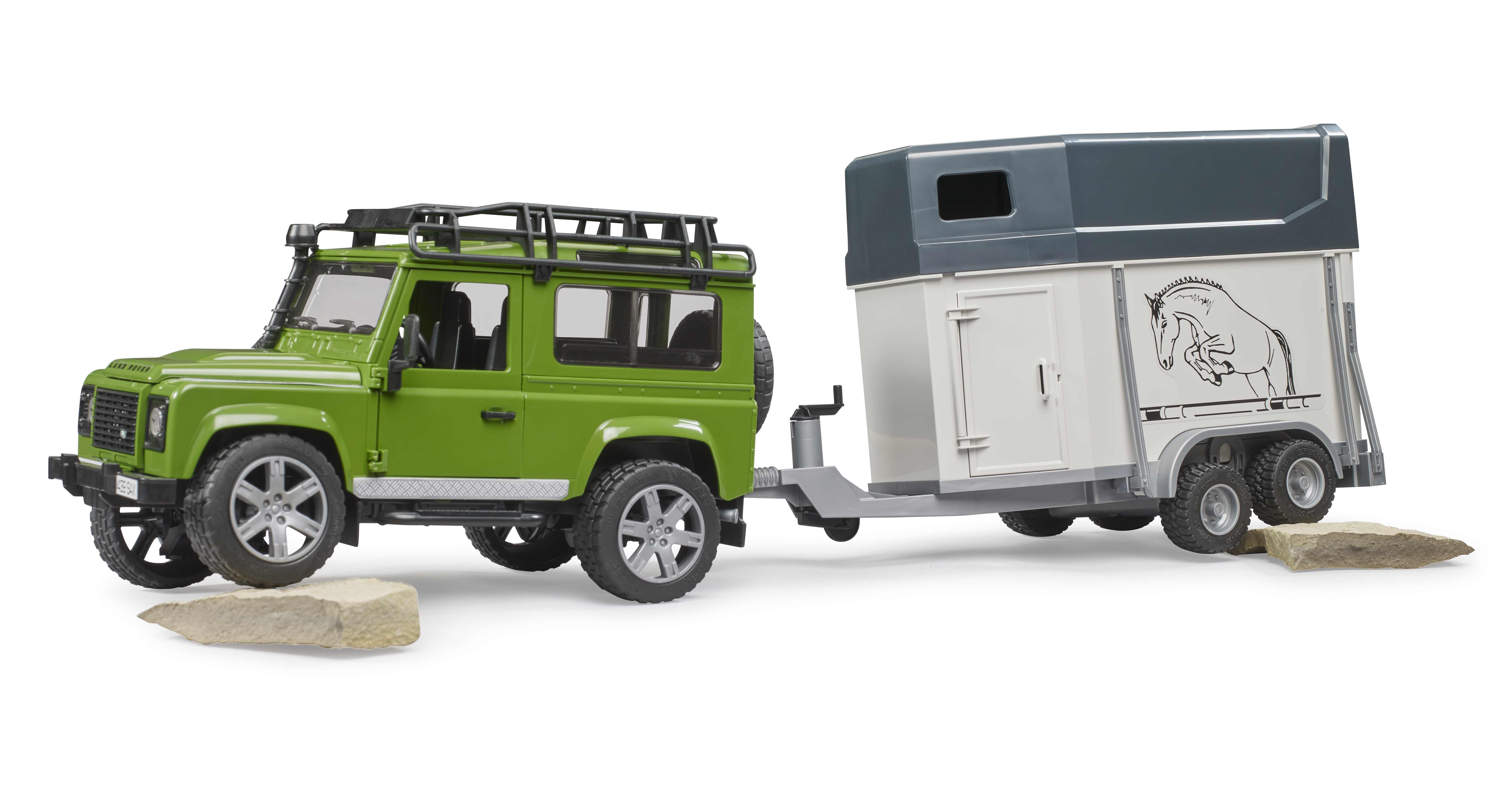 BRUDER 02592 - Land Rover Defender mit Pferdeanhänger Inkl. 1 Pferd - Bild 4 BRUDER 02592 - Land Rover Defender mit Pferdeanhänger Inkl. 1 Pferd - Bild 4