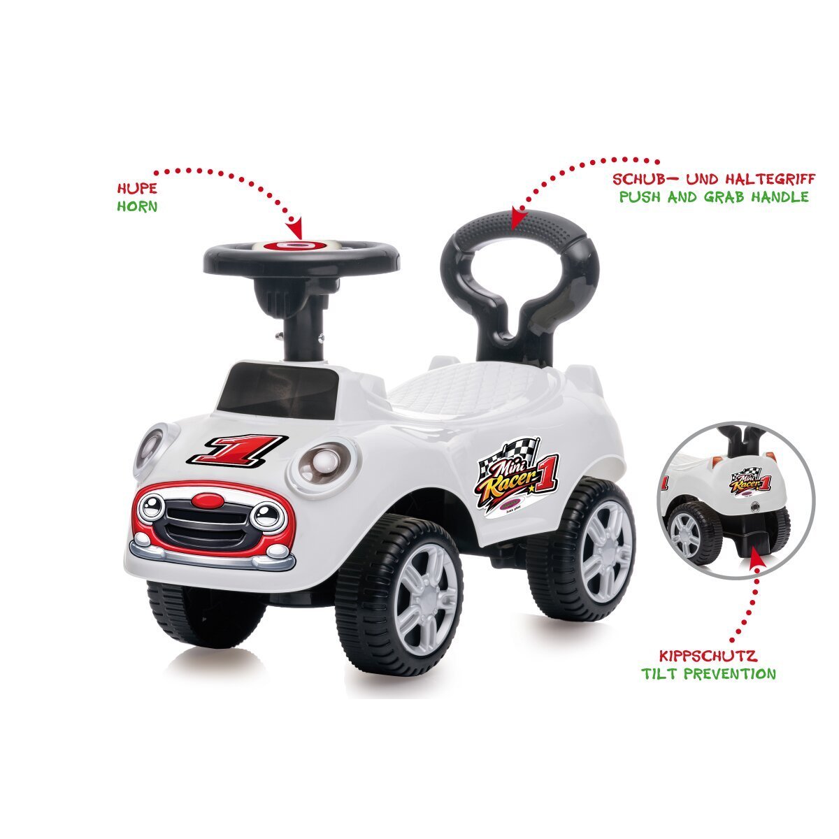 JAMARA Rutscher Mini Racer weiß 2in1 ab 12 Monaten JAMARA Rutscher Mini Racer weiß 2in1 ab 12 Monaten
