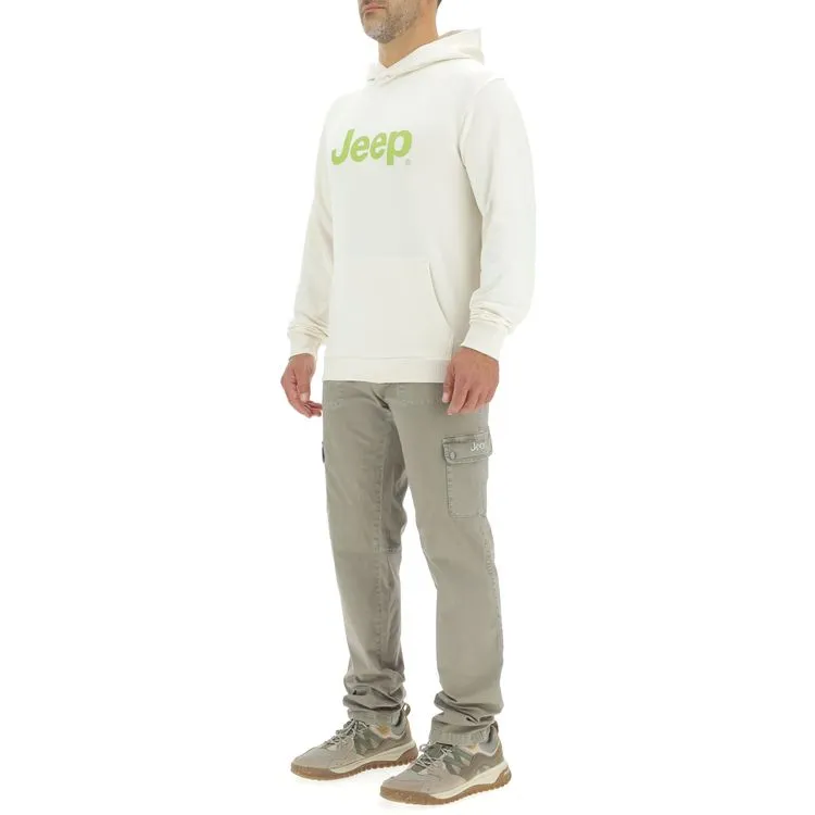JEEP Herren Hoodie O103276WH - Weiß mit großem Jeep-Logo und Beuteltasche GR. XXL JEEP Herren Hoodie O103276WH - Weiß mit großem Jeep-Logo und Beuteltasche GR. XXL
