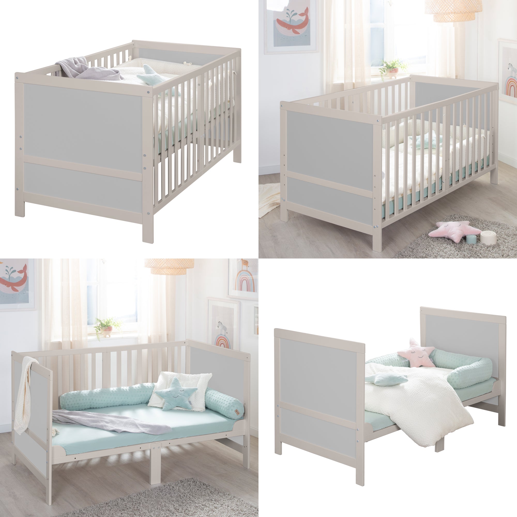 Roba 0194NGM Kombi-Kinderbett 70x140 cm + Matratze natur-grau – Komplettbettsets & Einzelbetten - Bild 5 Roba 0194NGM Kombi-Kinderbett 70x140 cm + Matratze natur-grau – Komplettbettsets & Einzelbetten - Produktbild 5