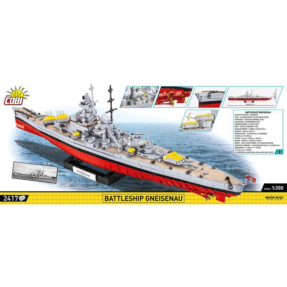 COBI 4835 - Battleship Gneisenau Maßstabb 1:300) - Bild 4