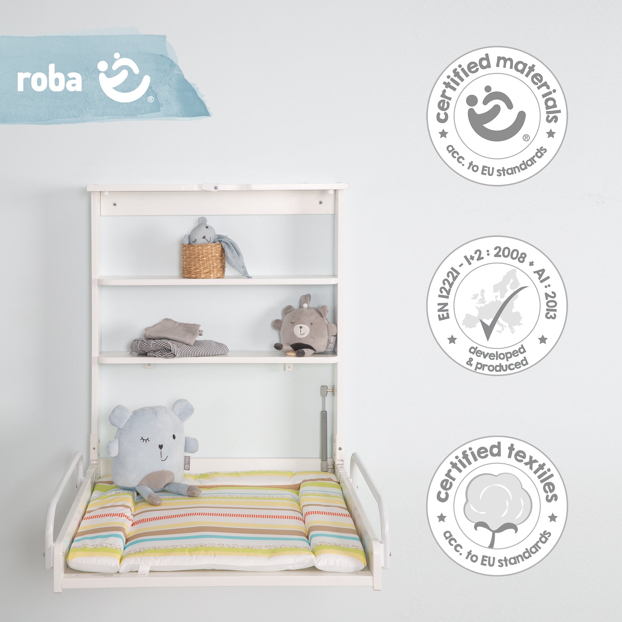 Roba 26015WV97 Wandwickelregal Dschungelbaby weiß – Wickeln & Baden - Bild 3 Roba 26015WV97 Wandwickelregal Dschungelbaby weiß – Wickeln & Baden - Produktbild 3