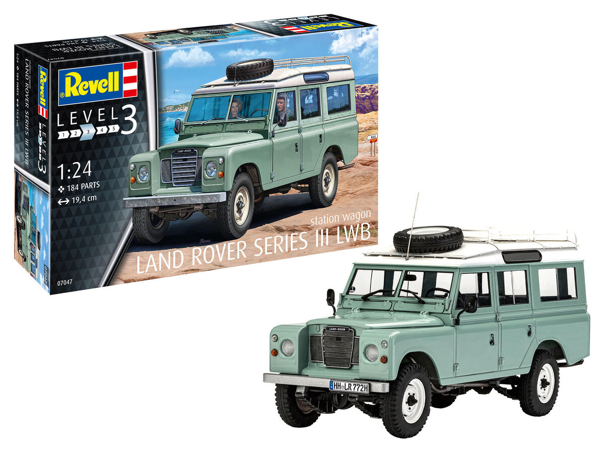 Revell_7047_Land_Rover_Series_III_LWB_station_wagon_Revell_Modellbausatz, Auto, Jeep, Fahrzeug, Maschine, Rad