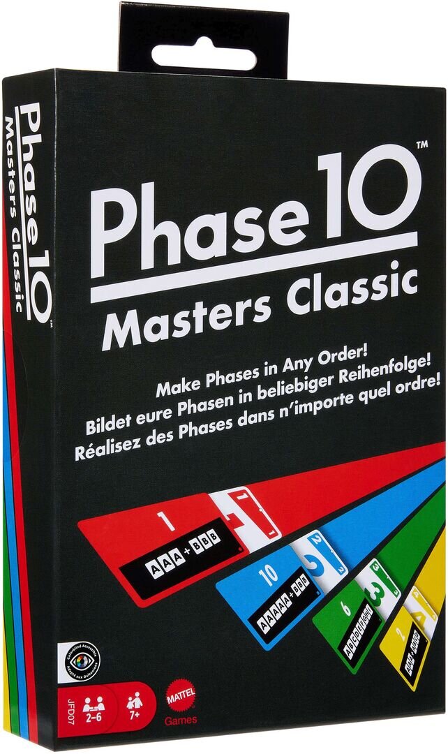 Phase 10 Masters Classic Kartenspiel, an Romme angelehntes Familienspiel für 2 bis 6 Spieler Visitenkarte, Papier, Text
