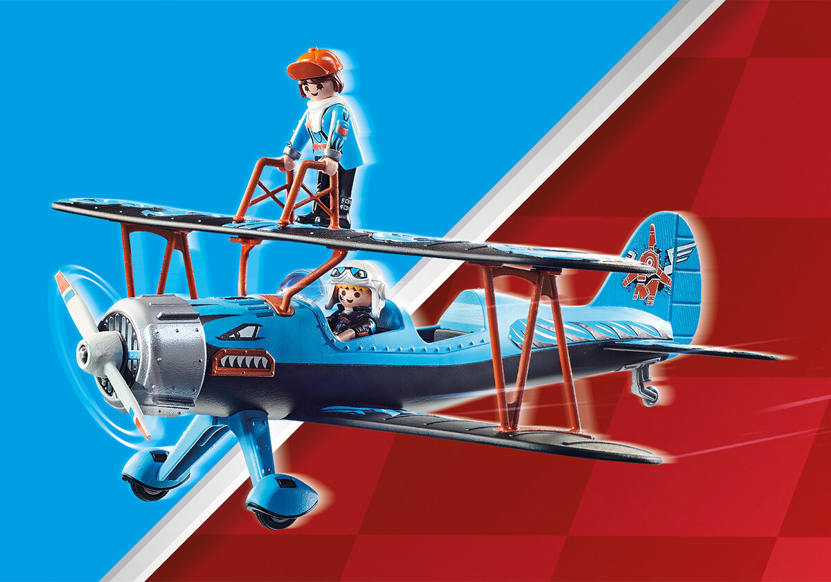 PLAYMOBIL 70831 Air Stuntshow Doppeldecker "Phönix" Flugzeug, Fahrzeug, Doppeldecker, Person