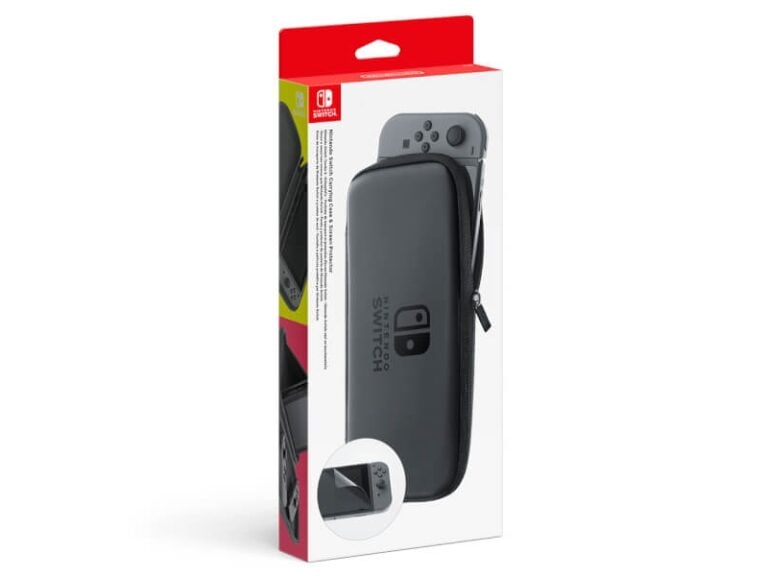Nintendo Switch Tasche und Schutzfolie Detailansicht