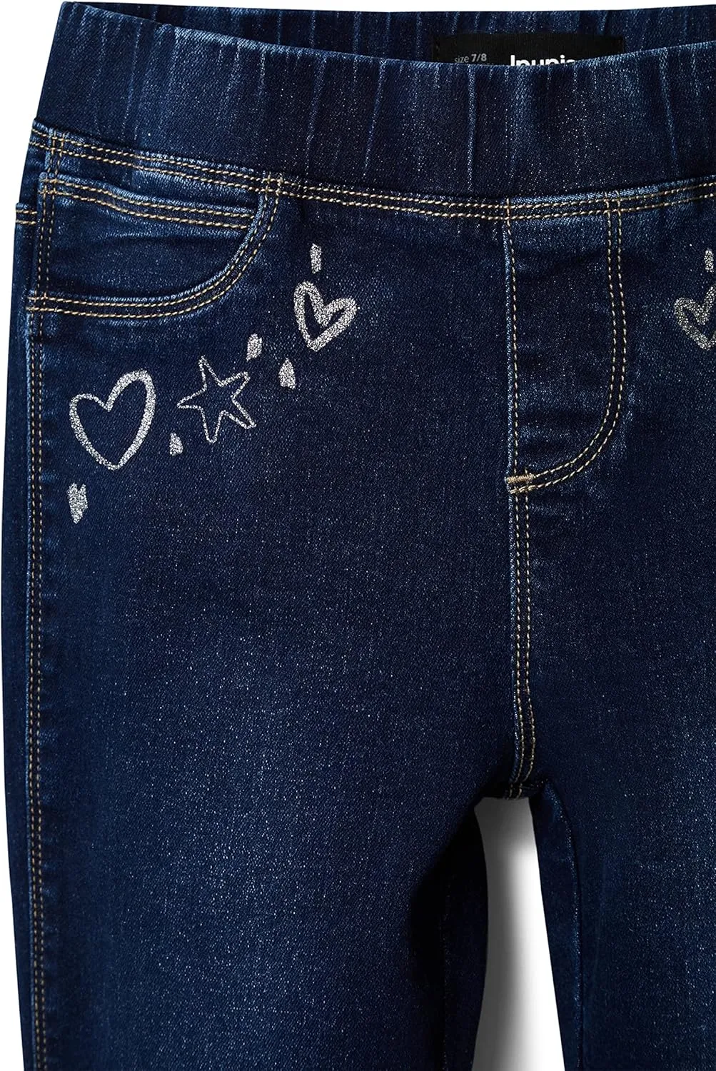 Desigual Mädchen Jeggings - Dunkelblau mit Herz-Stickerei 22WGKD015008/13