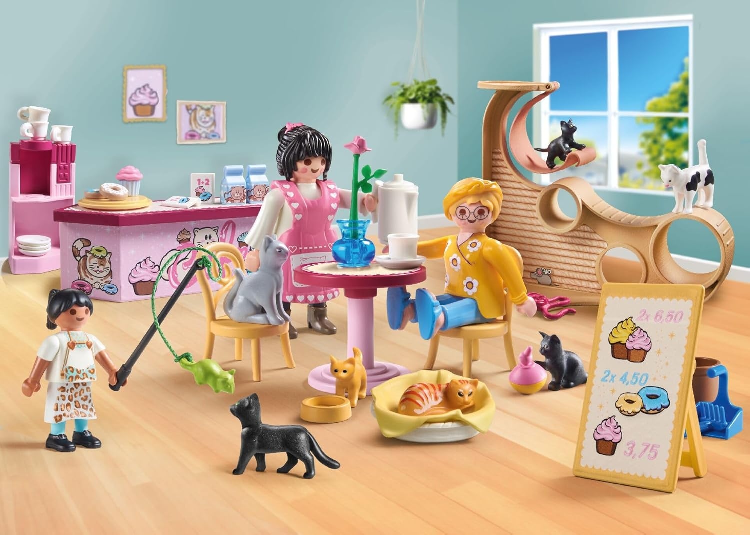 PLAYMOBIL 71744 My Life: Katzencafé mit Katzen, Snacks & Zubehör