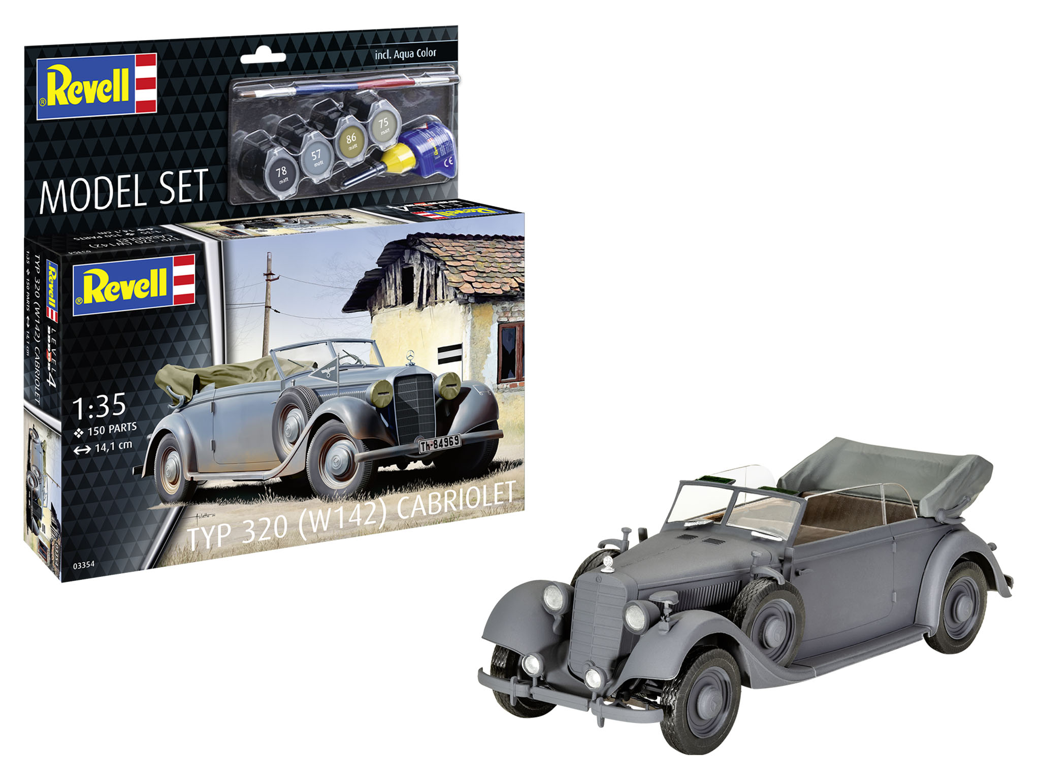 Revell 63354 Model Set Typ 320 W142 Cabriolet Historisches Fahrzeugmodell im Maßstab 1:35 Revell, 63354, Model, Set, Typ, 320, W142, Cabriolet, Historisches, Fahrzeugmodell, im, Maßstab, 1:35, Rad, Sprach, Leichtmetallfelge, Auto, Reifen