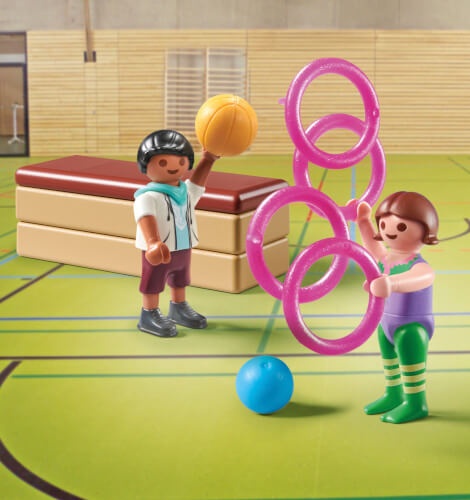 PLAYMOBIL 71757 - Special Plus: Kinderturnen mit Turngeräten & Figuren Person, Basketball (Ball), Sport, Helm, Schuh