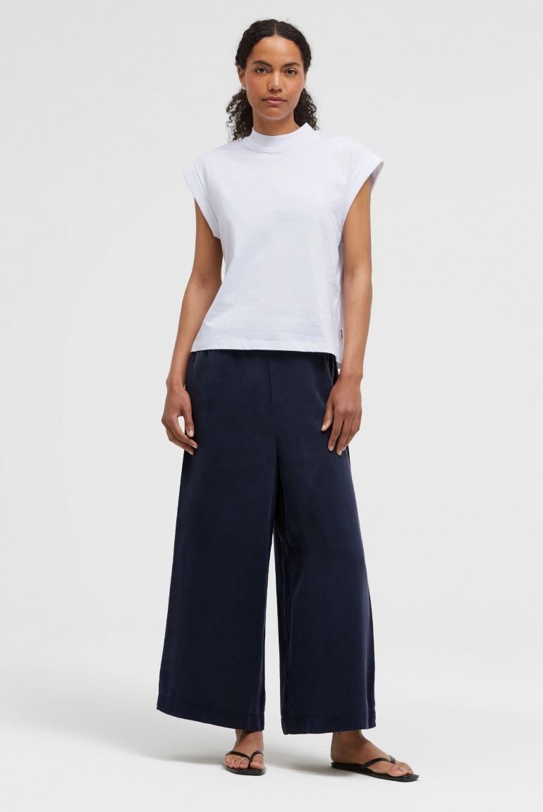 SENSES Wide Leg Hose PA:LO aus Lyocell night navy