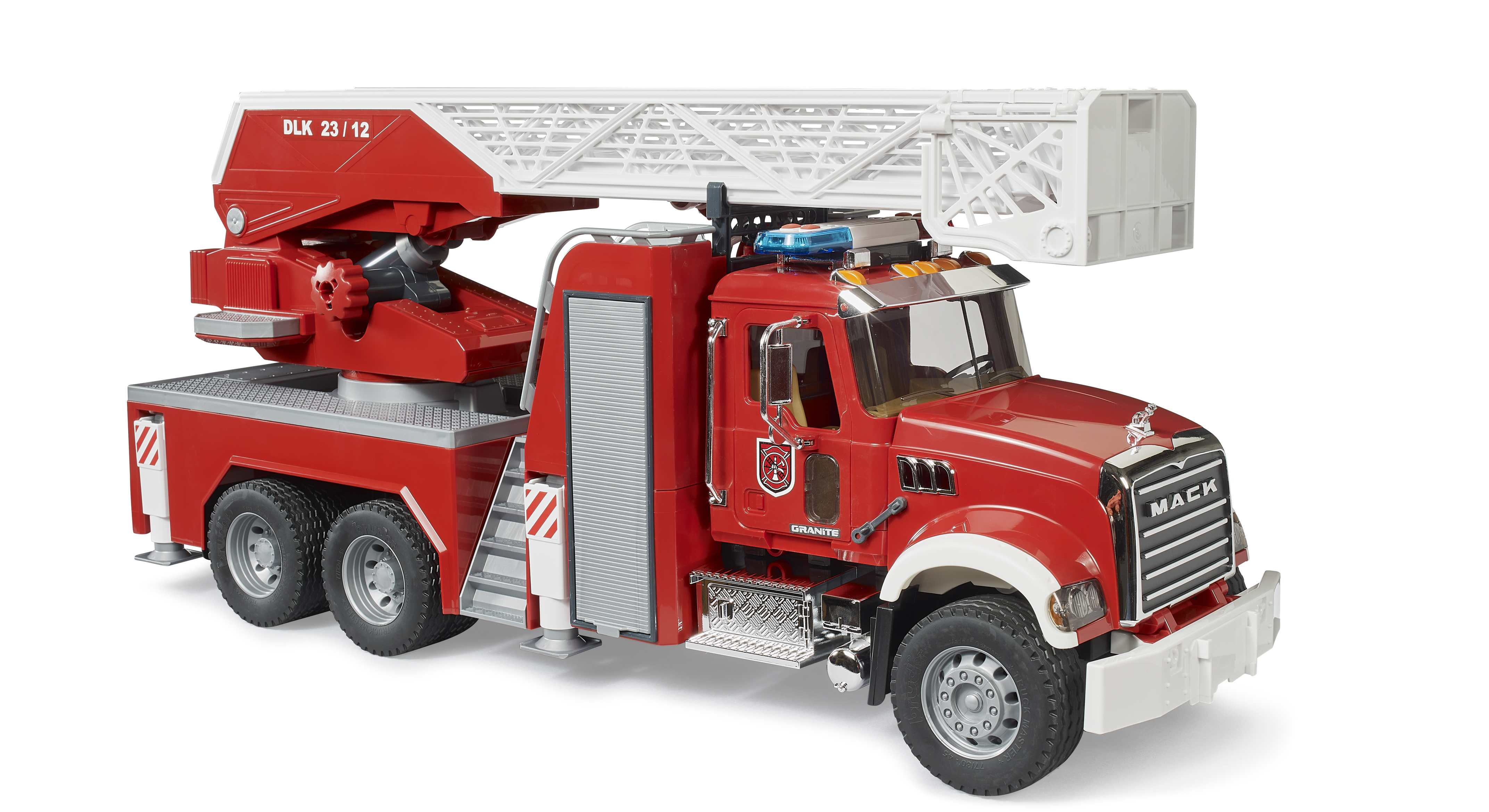 BRUDER 02821 - MACK Granite Feuerwehrleiterwagen mit Pumpe - Bild 2 BRUDER 02821 - MACK Granite Feuerwehrleiterwagen mit Pumpe - Bild 2