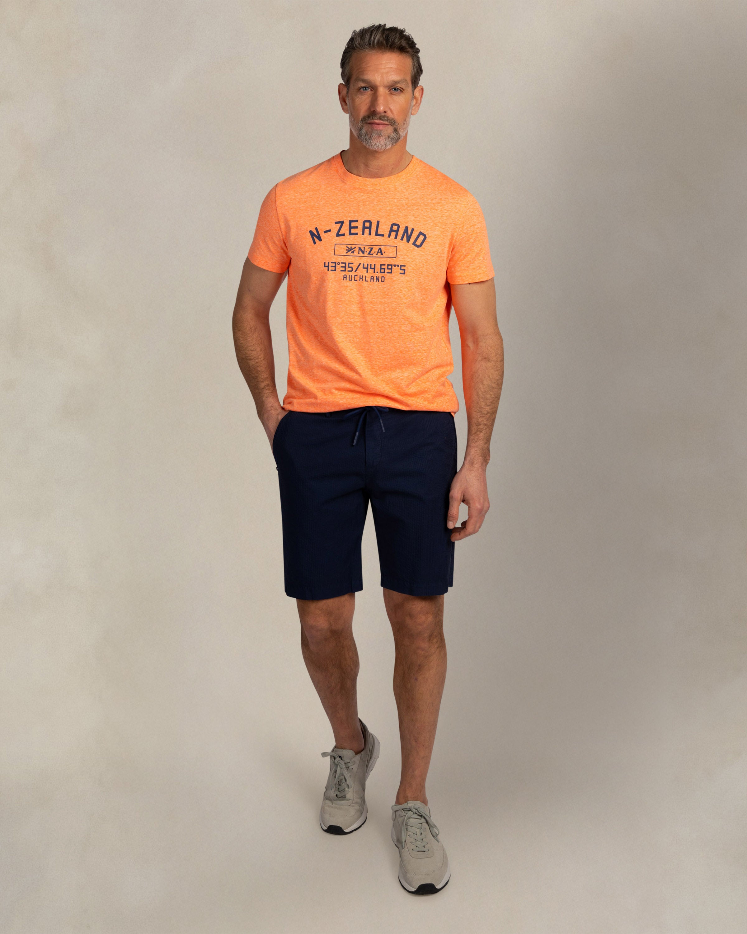 NZA 26CN720NM T-Shirt - Dunkelblau / Print - Bild 2