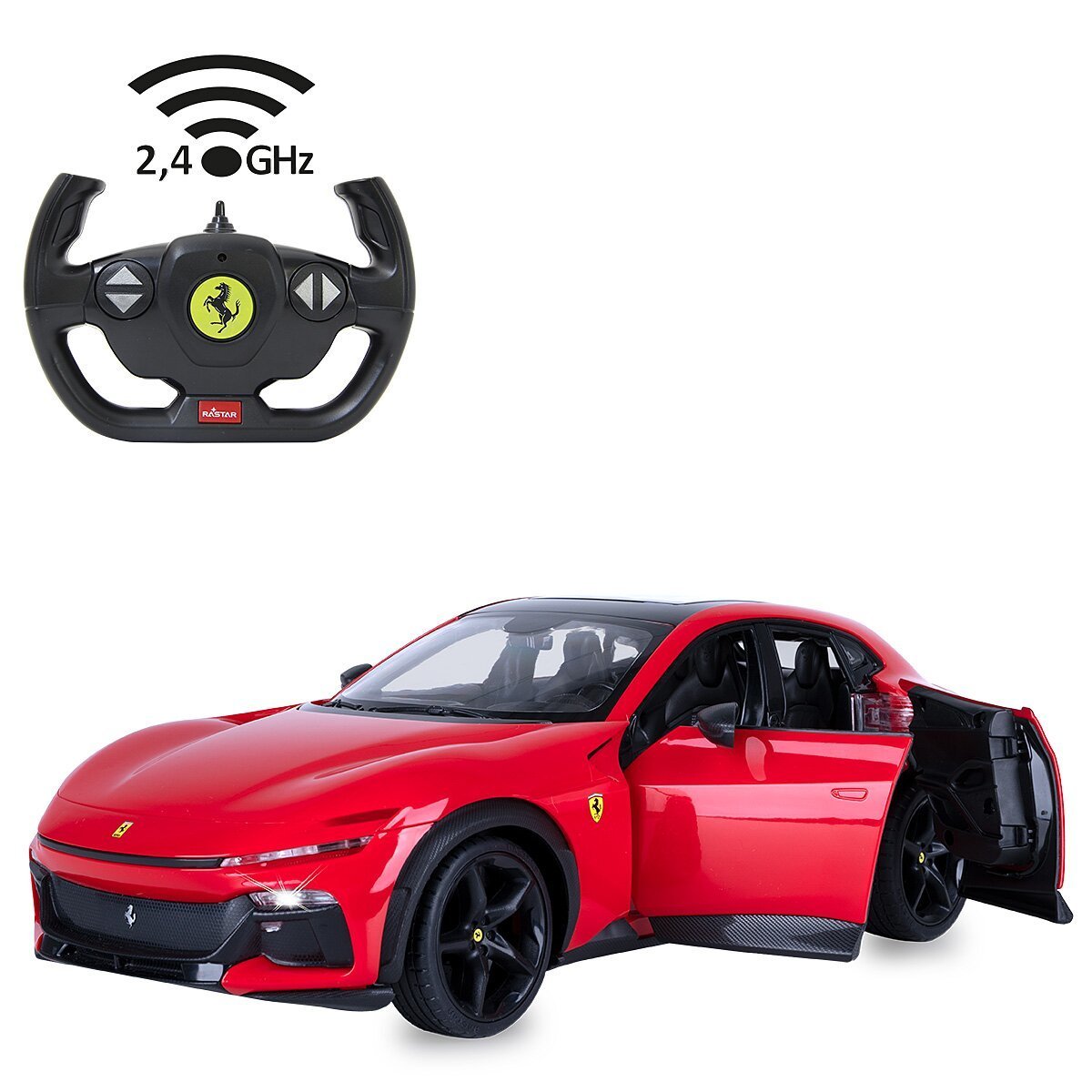 JAMARA Ferrari Purosangue 1:14 rot 2,4GHz Tür manuell ab 6 Jahren