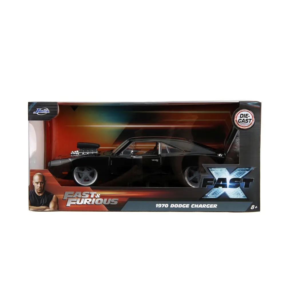 Jada 253203091 Fast & Furious 1970 Dodge Charger R/T - Modellauto 1:24 Leichtmetallfelge, Speiche, Rad, Coupé, Person