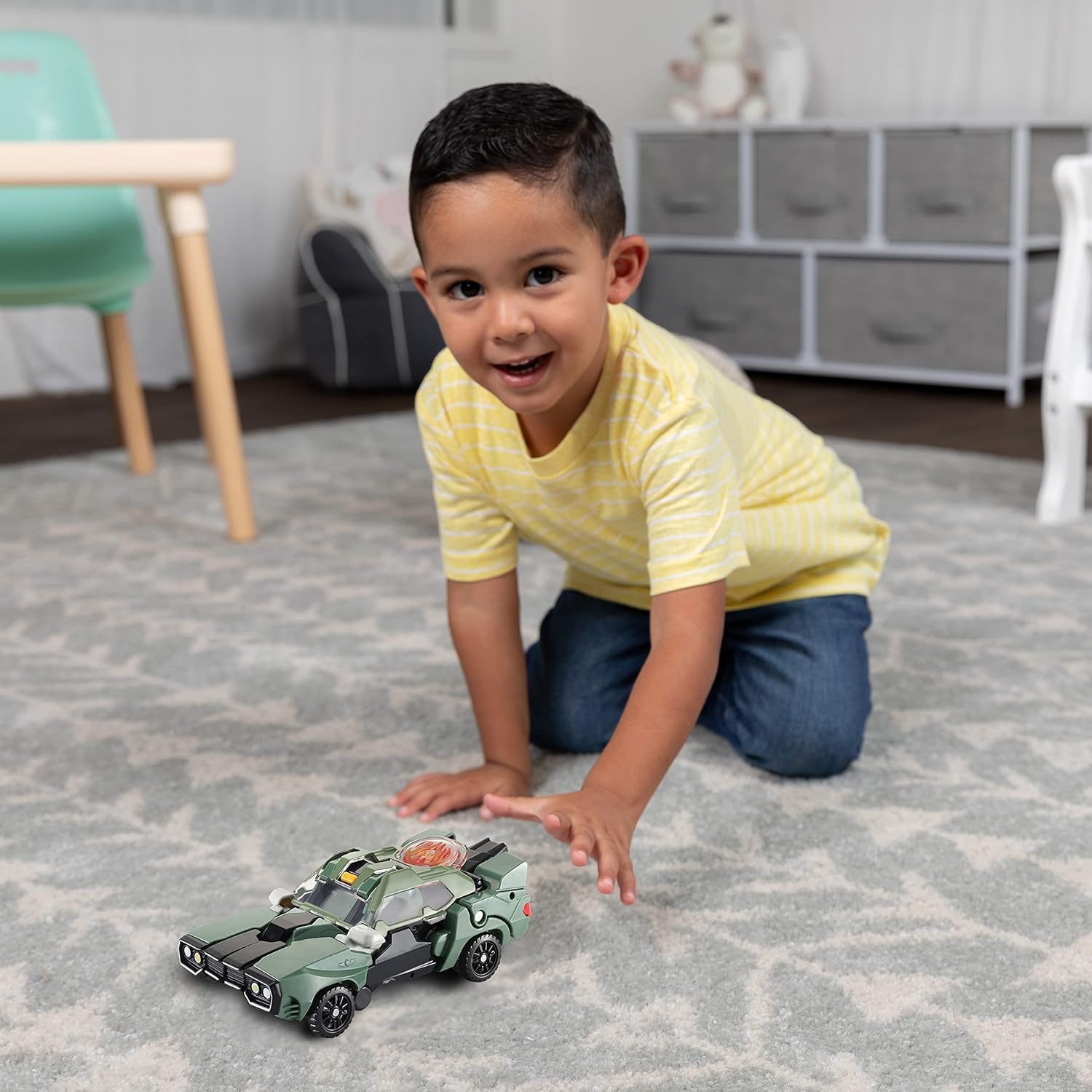VTech Switch & Go Dinos Launcher-T-Rex, interaktives Dino-Spielzeug ab 3 Jahren VTech Switch & Go Dinos Launcher-T-Rex aus grünem Kunststoff, verwandelt sich von Dino zu Fahrzeug, LCD-Effekte, 3 Launch Discs, Sound & Modus-Sätze, kindersicheres Batteriefach, ab 3 J., Auto, Transport, Fahrzeug, Apidae, Wirbellose