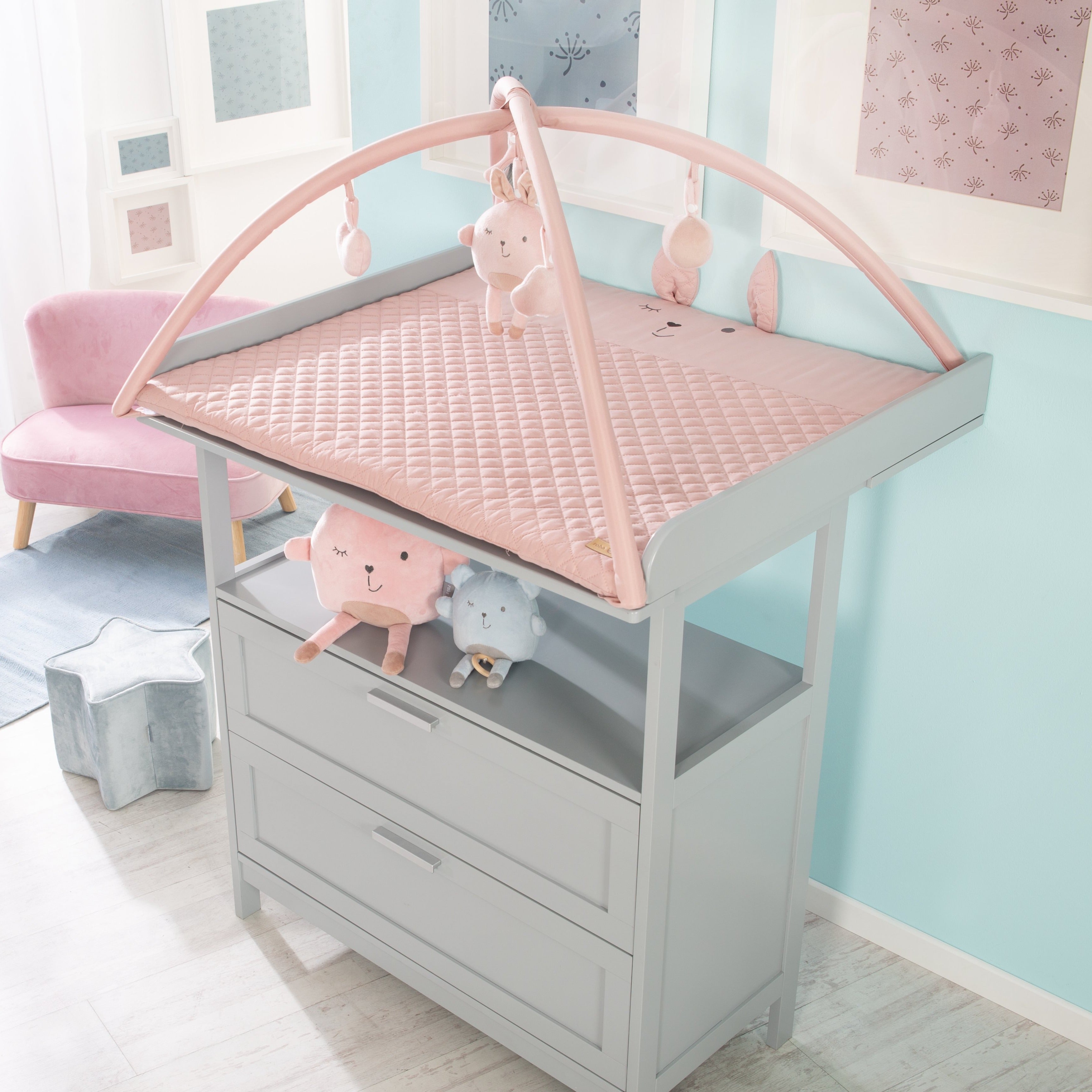 Roba 307075V229 Krabbeldecke mit Spielbogen rosa – Krabbeldecken - Bild 2 Roba 307075V229 Krabbeldecke mit Spielbogen rosa – Krabbeldecken - Produktbild 2