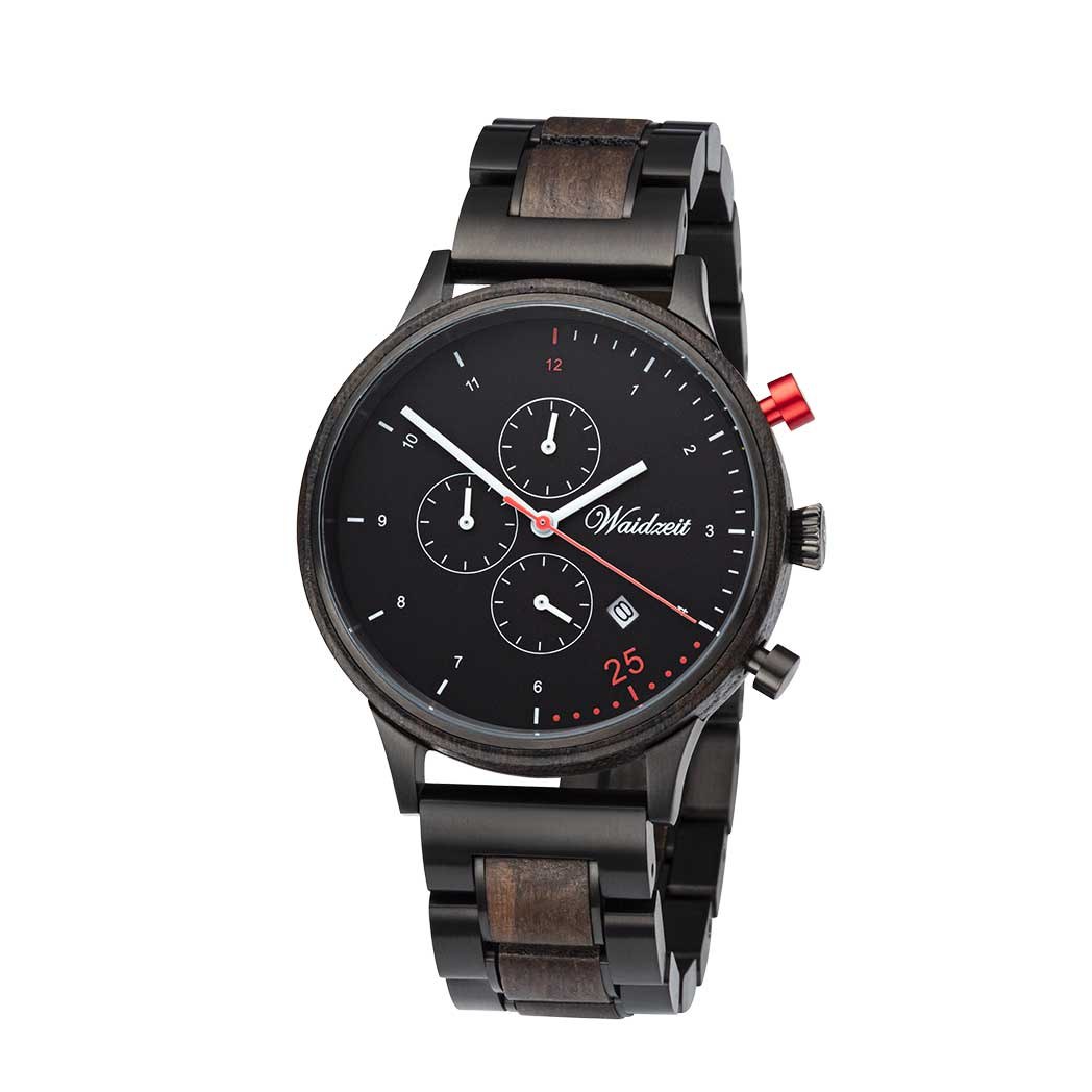 WAIDZEIT CR01W Herrenuhr Barista Rosso mit Holzband WAIDZEIT CR01W Herrenuhr Barista Rosso mit Holzband