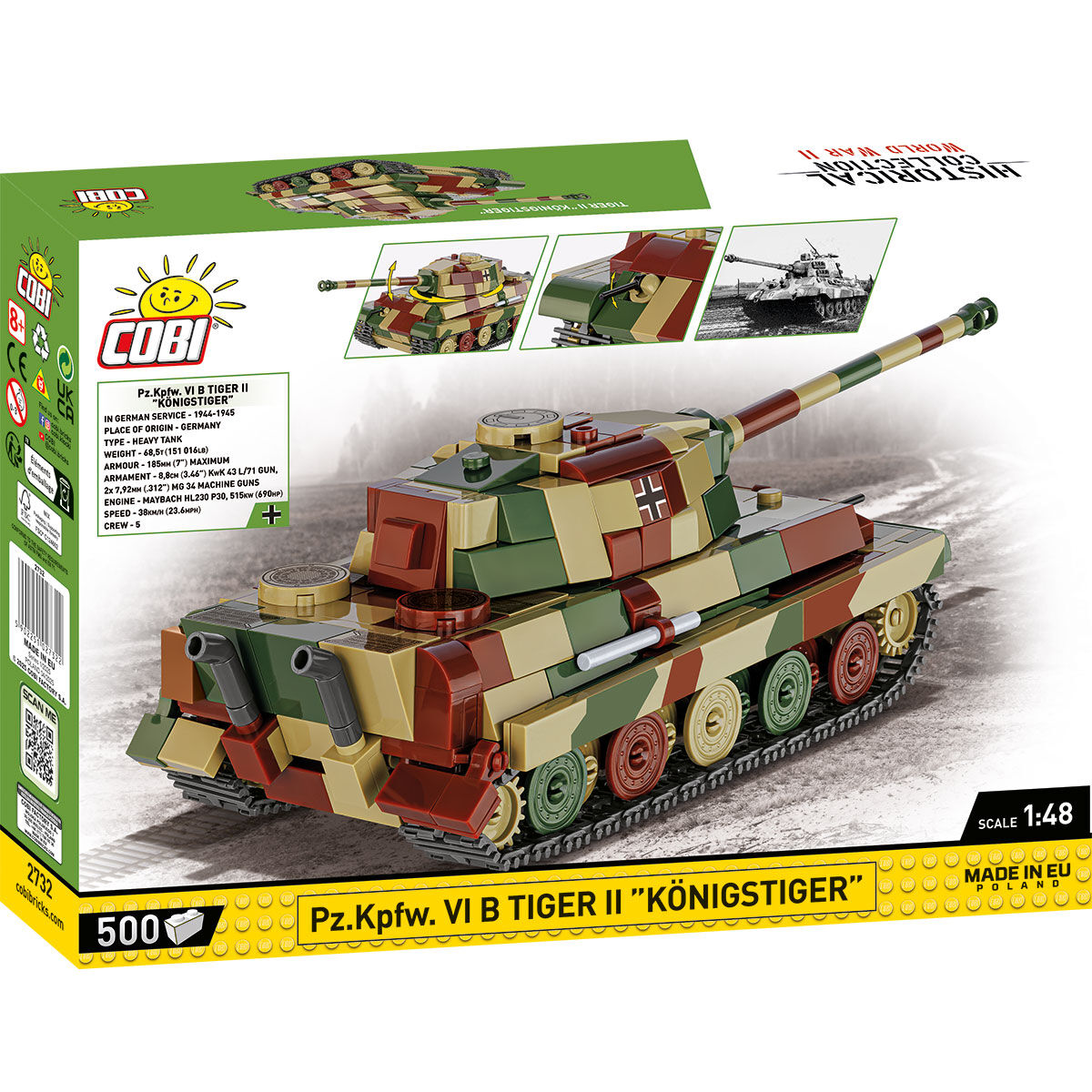 COBI 2732 - PZ.KPFW. VI B TIGER II Königstiger 1:48 - Bild 2 COBI 2732 - PZ.KPFW. VI B TIGER II Königstiger 1:48 - Bild 2