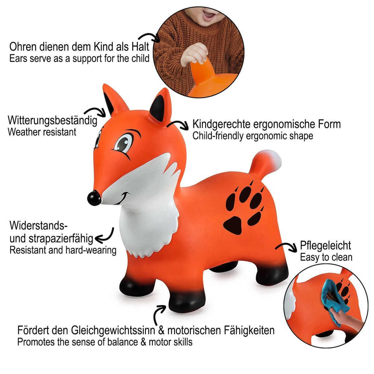 JAMARA Hüpftier Fuchs HoppyDoo mit Pumpe ab 12 Monaten