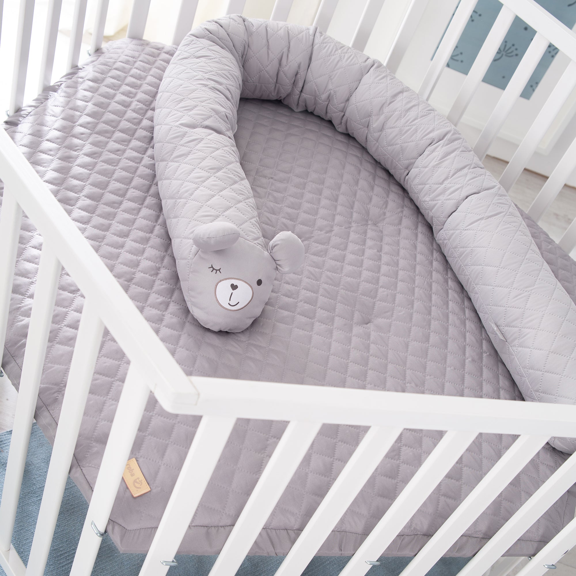 Roba 202500WEV2301 Set Laufgitter inkl. Bettschlange grau weiß - Produktbild 9