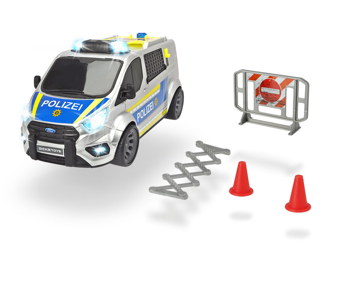 Dickie Toys Ford Transit Police 203715013 Auto, Fahrzeug, Zaun, Maschine, Rad