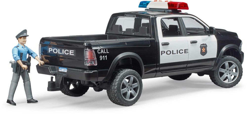 BRUDER 02505 - RAM 2500 Polizei Pickup mit Polizist Kleintransporter, Erwachsener, Männlich, Mann, Person