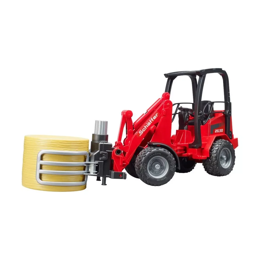 Bruder 02192 Schäffer Hoflader 2630 mit Ballengreifzange und 1 Rundballen Bruder 02192 Schäffer Hoflader 2630 mit Ballengreifzange und 1 Rundballen