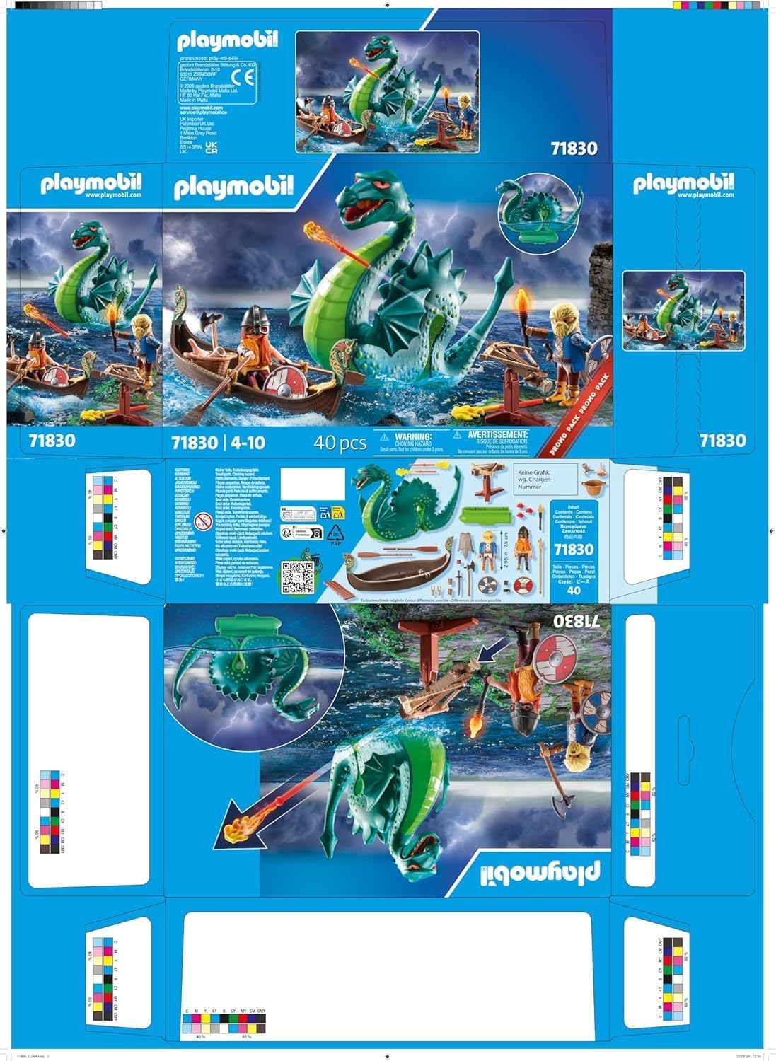 PLAYMOBIL 71830 Wikinger mit Seeungeheuer Wasser, Person