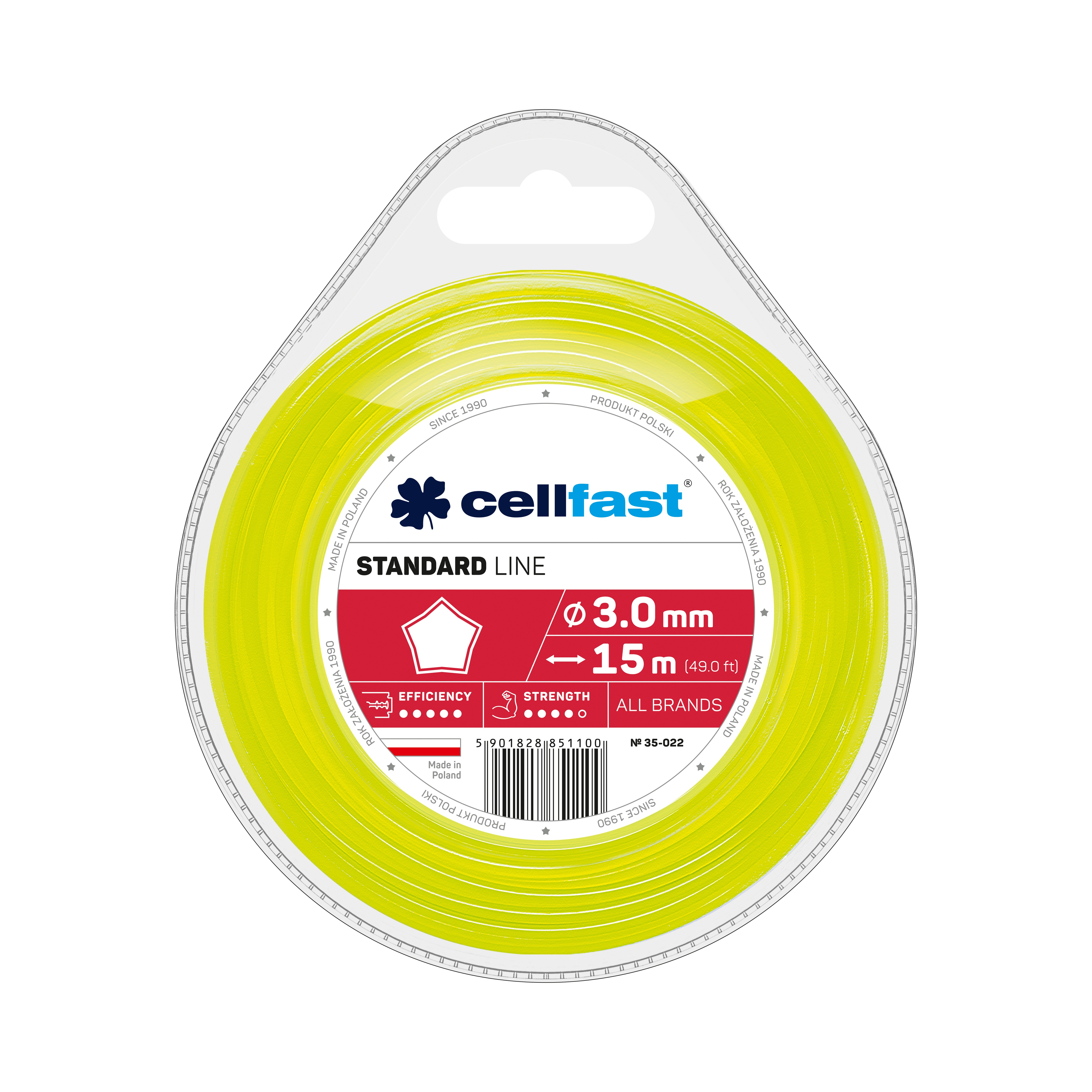 Cellfast STANDARD Mähfäden 3,0 mm x 15 m Stern Cellfast STANDARD Mähfäden 3,0 mm x 15 m Stern