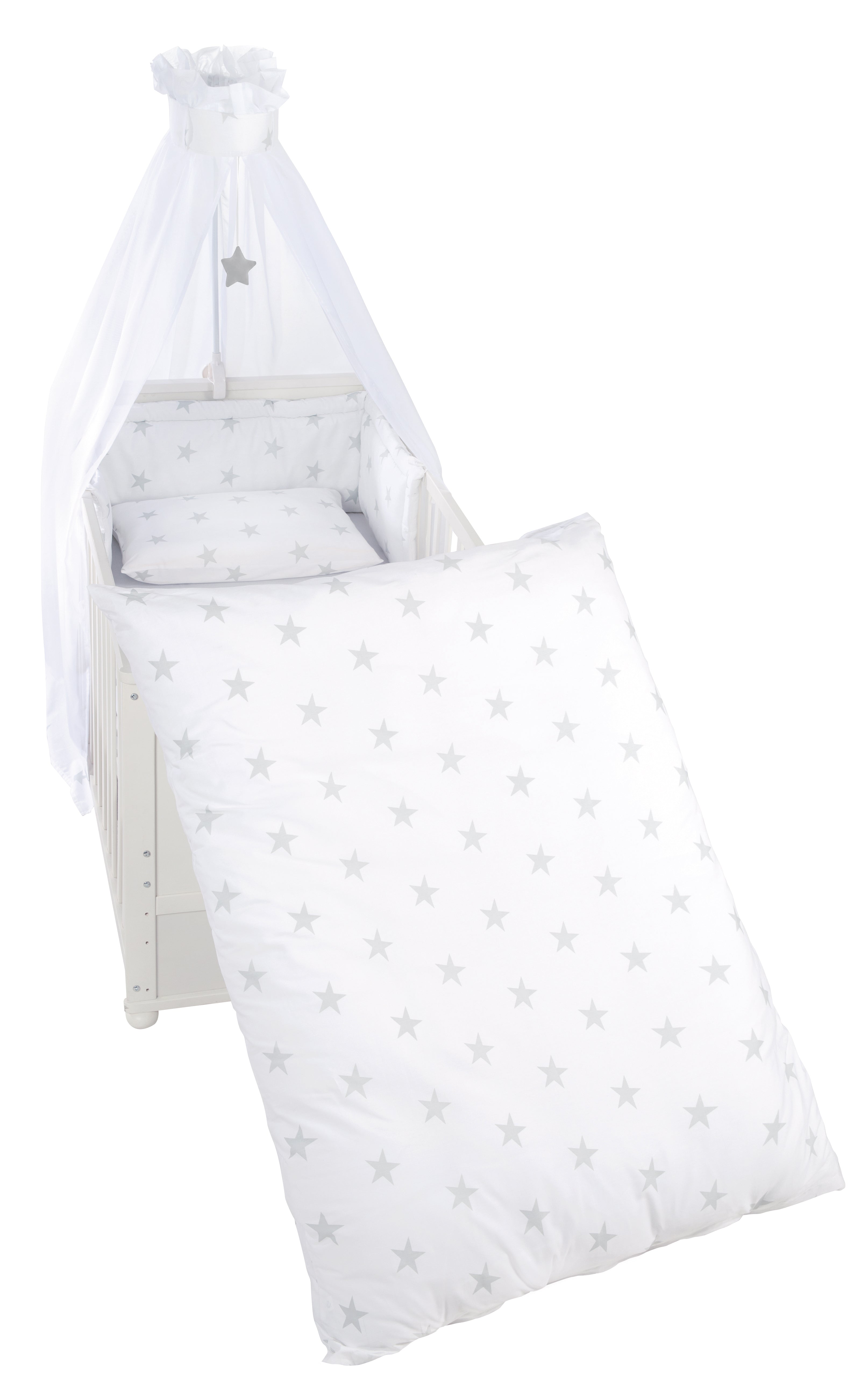 Roba 1492V167 Kinderbettgarnitur Little Stars weiß – Bettwäschen - Bild 1 Roba 1492V167 Kinderbettgarnitur Little Stars weiß – Bettwäschen - weiß - Bettwäschen - Produktbild 1