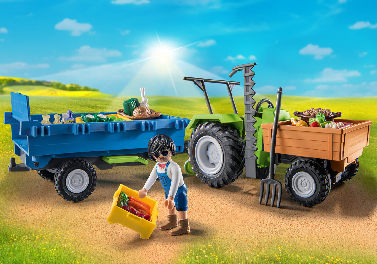 PLAYMOBIL 71249 Traktor mit Hänger Rad, Im Freien, Gras, Person, Natur