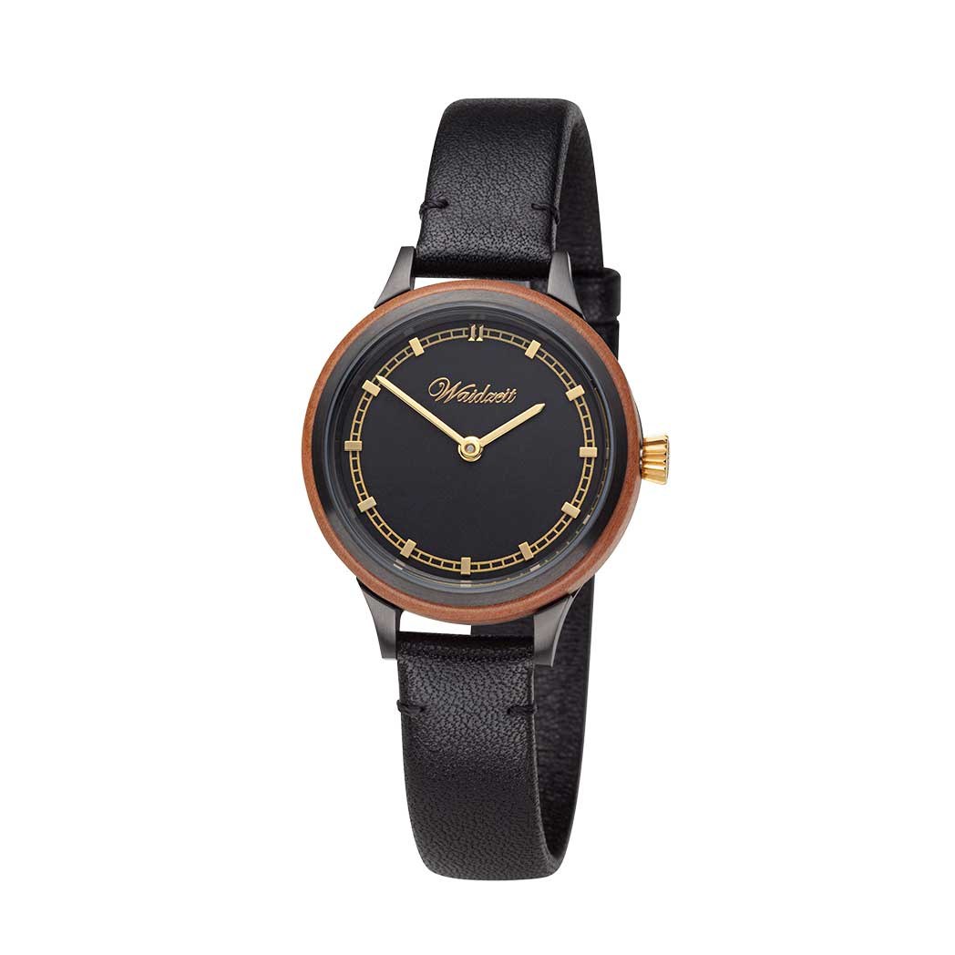 WAIDZEIT KI0411LESZ Damenuhr Cherry Black Petite Lederband WAIDZEIT KI0411LESZ Damenuhr Cherry Black Petite Lederband