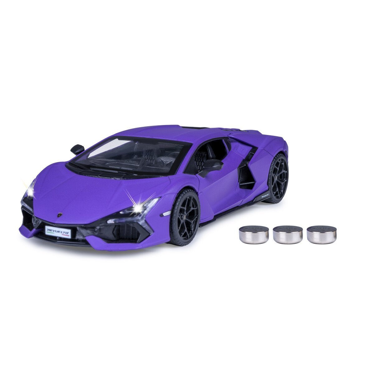 JAMARA Lamborghini Revuelto Diecast 1:32 lila inkl. Knopfzellen ab 3 Jahren JAMARA Lamborghini Revuelto Diecast 1:32 lila inkl. Knopfzellen ab 3 Jahren