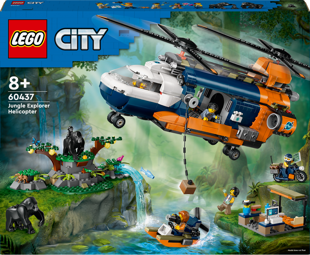 LEGO® City Dschungelforscher-Hubschrauber 60437 Flugzeug, Hubschrauber, Fahrzeug, Maschine, Rad