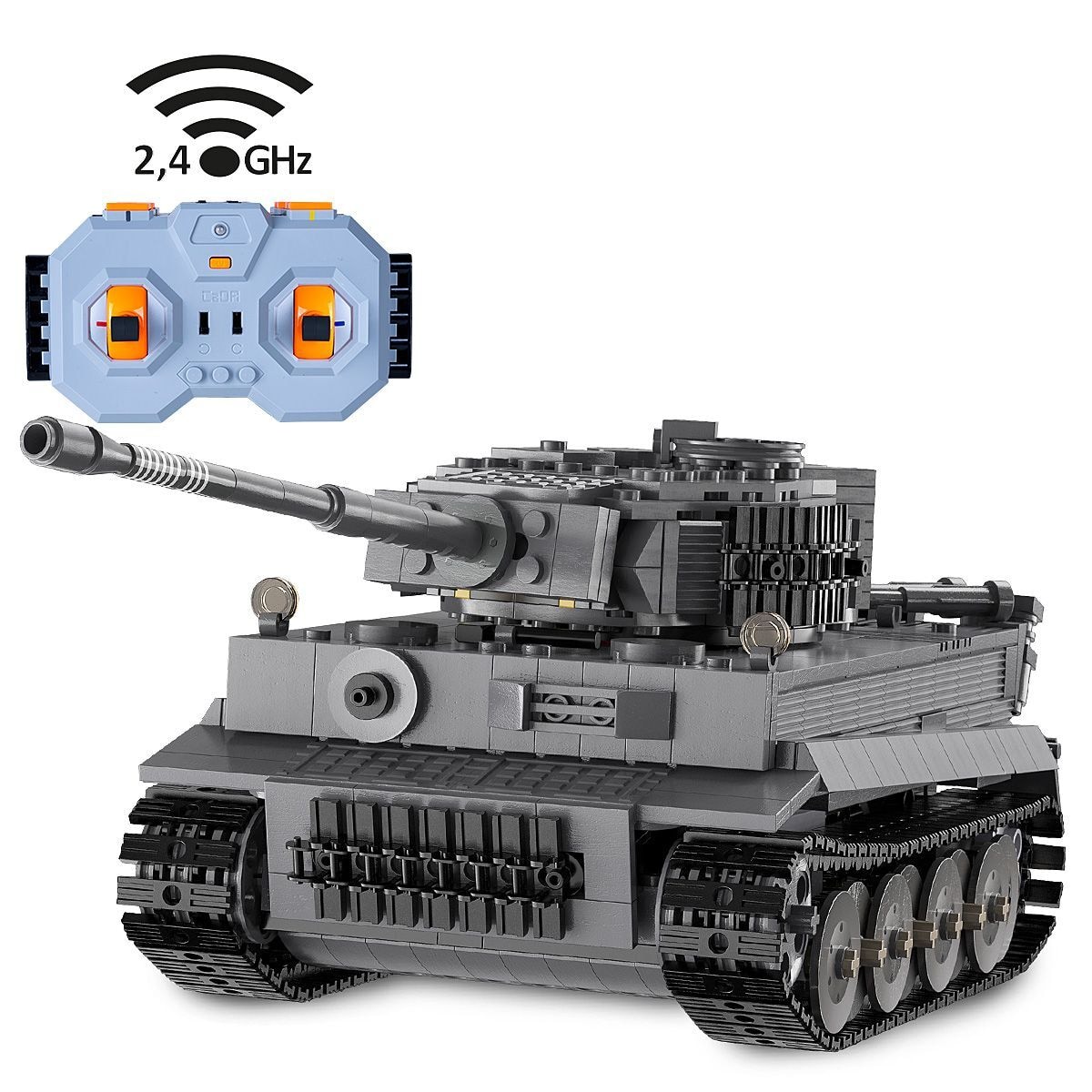 CaDA Panzer Tiger 1:35 grau 2,4GHz Bricks - Jamara e.K. - JAMARA 402894 Produktfoto - Jamara e.K. - CaDA Panzer Tiger 1:35 grau 2,4GHz Bricks - Modell JAMARA 402894