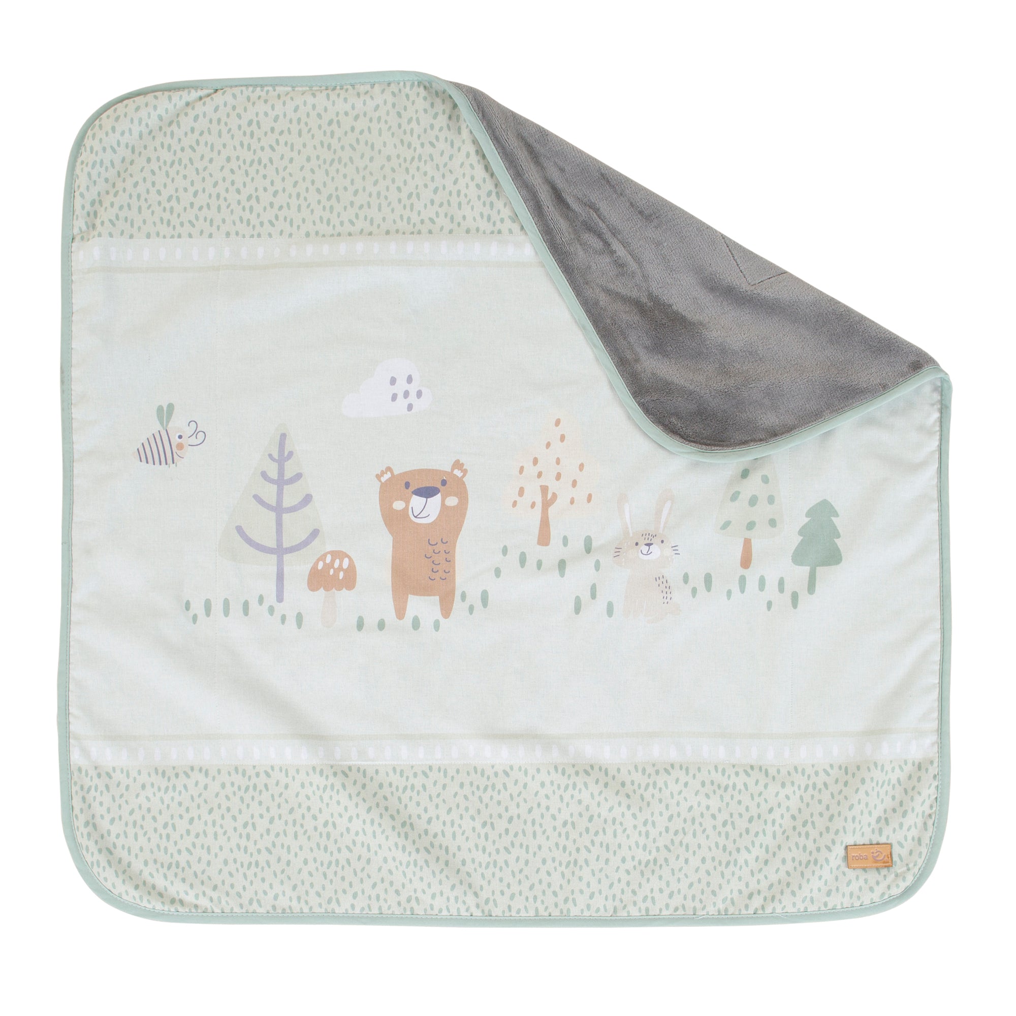 Roba 306100S283 Kuscheldecke Woodland Buddies grün – Heim Textilien - Bild 3 Roba 306100S283 Kuscheldecke Woodland Buddies grün – Heim Textilien - Produktbild 3
