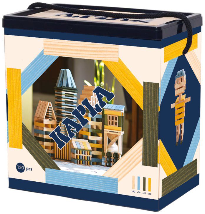 KAPLA, 120er, Box, Helblau, gelb, und, grün