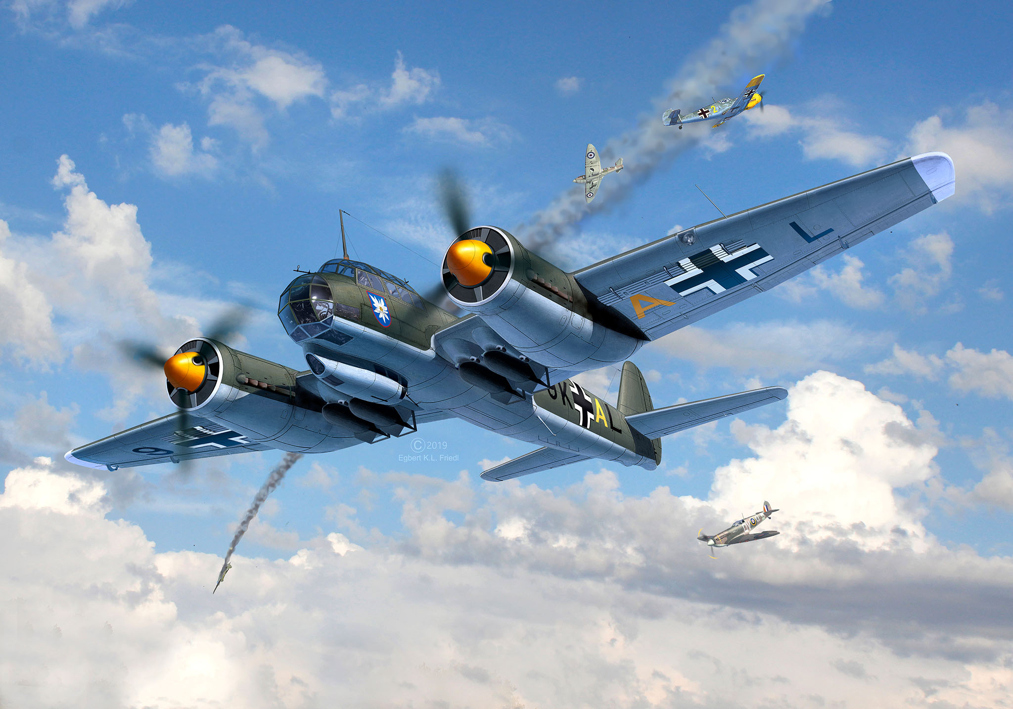 Revell 04972 Junkers Ju88 A-1 "Battle of Britain" Modellbausatz Flugzeug, Fahrzeug, Kampfflugzeug, Bomber